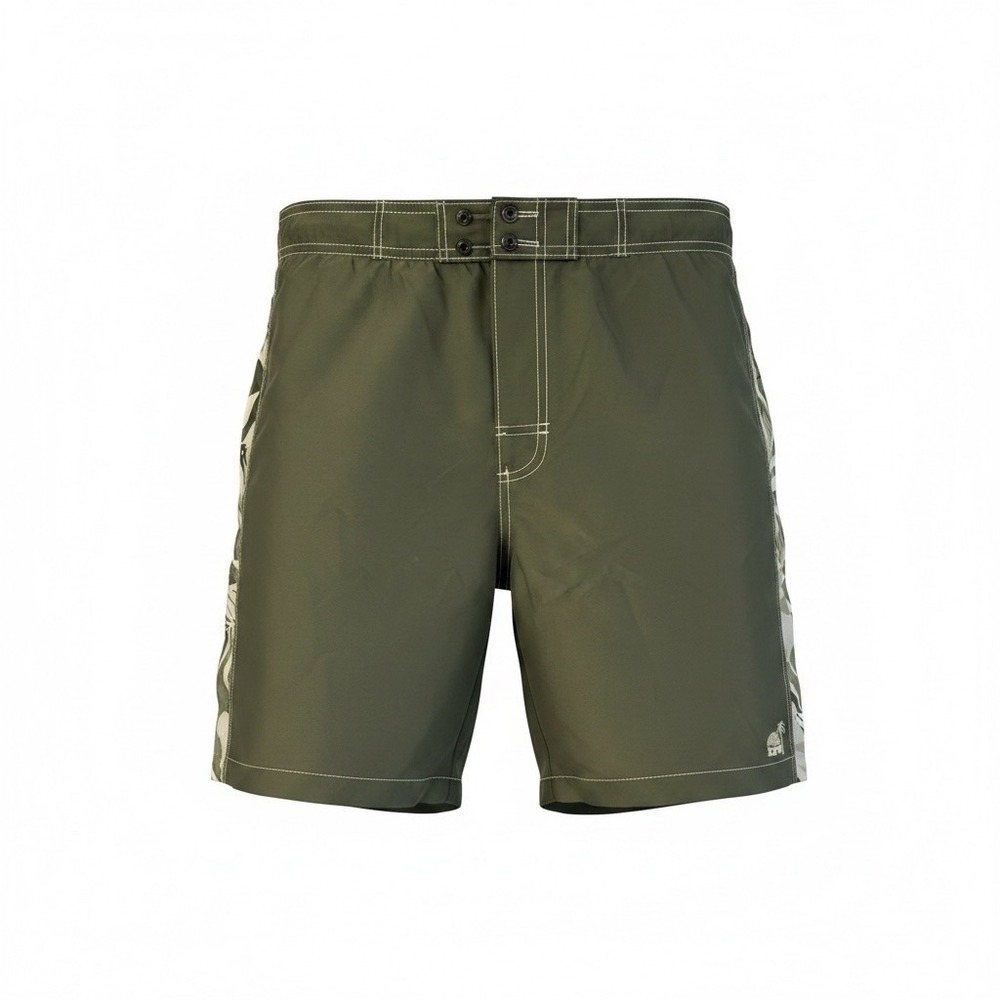 Caribbean Joe Mens Swim Trunk Swimsuit Green Tropical Large 10324